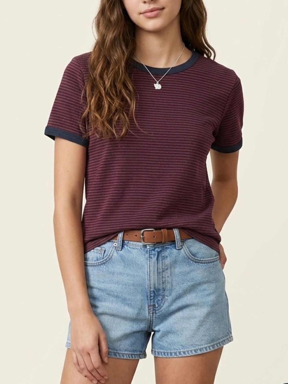 John Galt for Brandy Melville Striped Ringer Tee | One Size